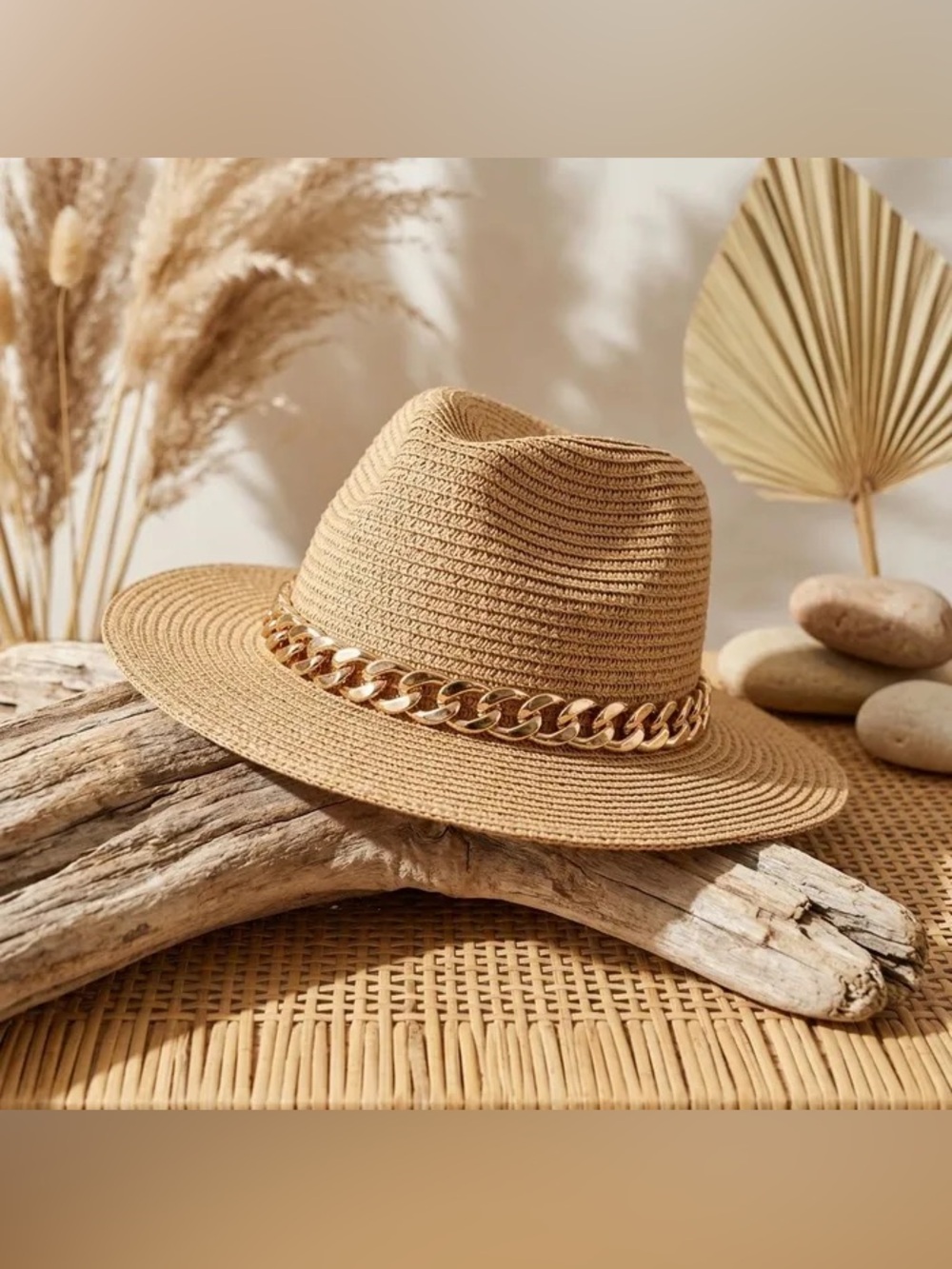 Fedora Camel Chain Band Panama Hat